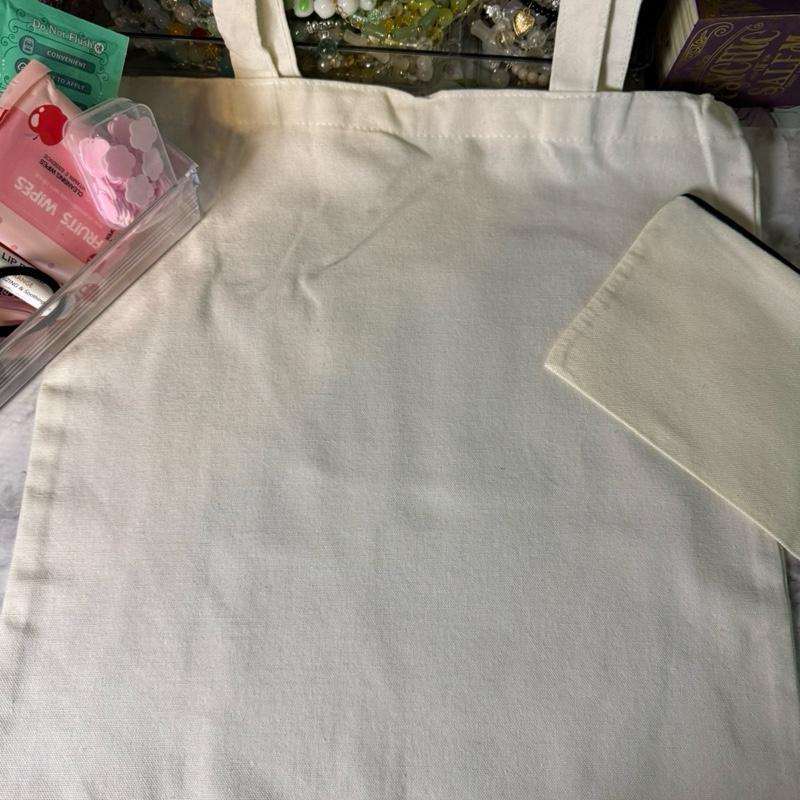 Customizable Canvas Tote Bag Bundle, Including Matching Essentials Pouch & Mini Purse Kit