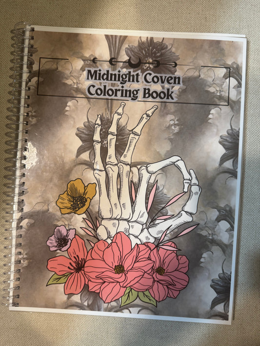Midnight Coven Goth Witchy Adult Coloring Book for Stress Relief, Relaxation