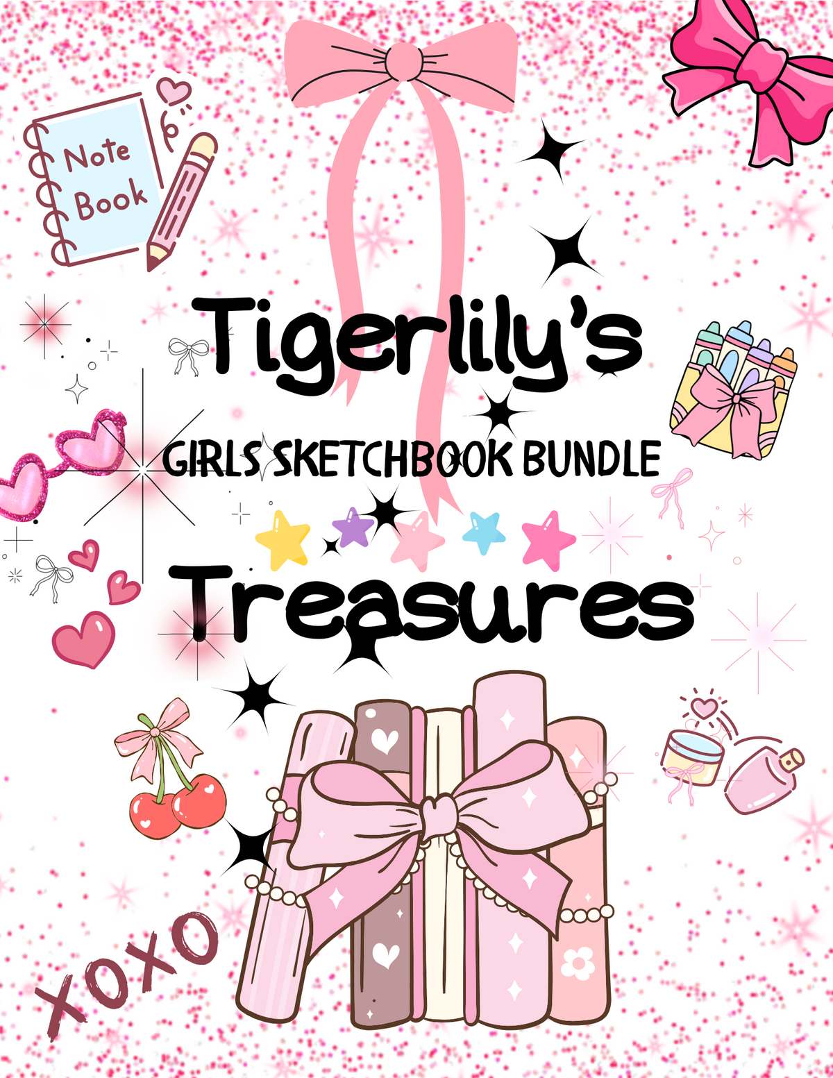 TigerLily's Treasures Child Tween Girl Sketchbook Pre-Made Bundle Gift Set